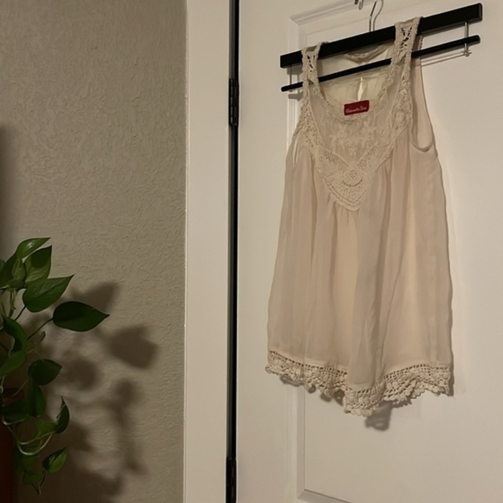 Panhandle Slim Sheer Lace Crochet Tank